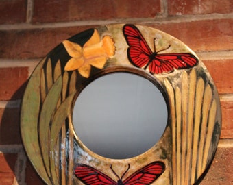 Daffodil and Butterfly Mirror