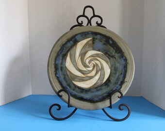 Spiral Design Tile Dark Brown Stoneware