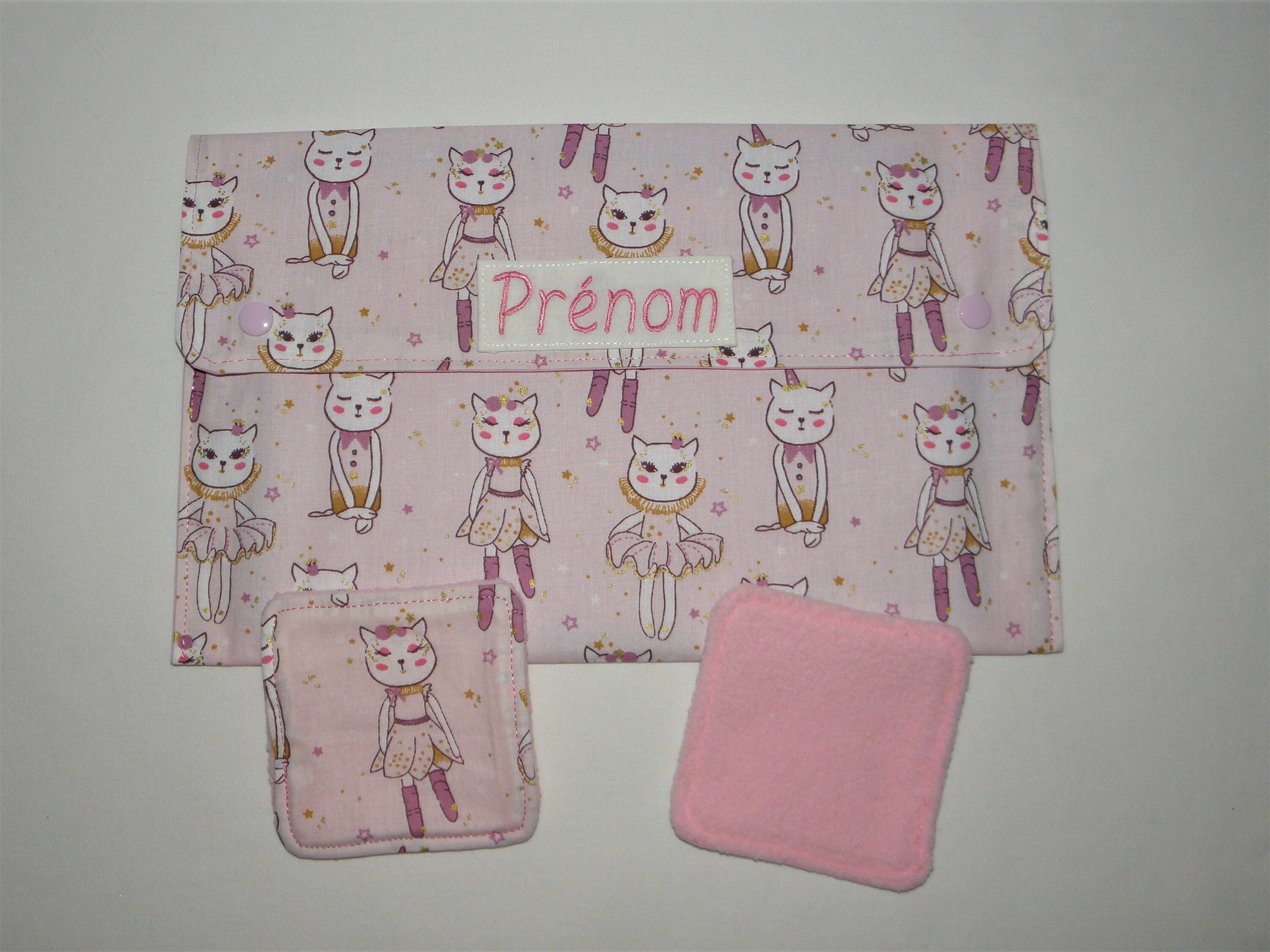 Pochette Ardoise Personnalisable et Lingettes, Imprimé Chats, Danseuses, Pochette Pour Blanche Style