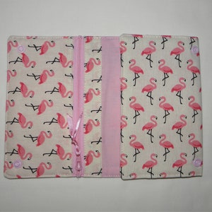 Pochette barrettes, étui à barrettes, chouchous, flamants roses, cadeau enfant, fillette image 3