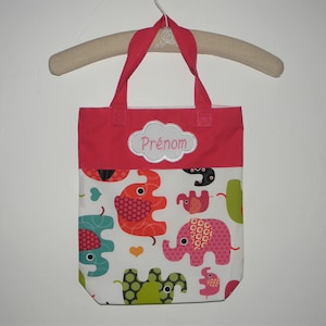 Tote bag enfant personnalisable, sac maternelle, sac crèche, sac à doudou, tote bag fille