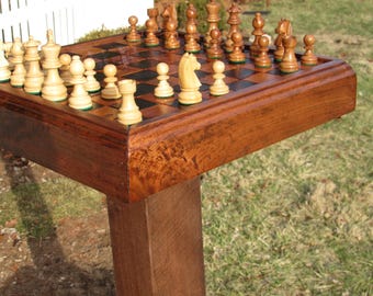 Barnwood Cherry Chess Table, 1830's Barn Beam Pedestal Table.