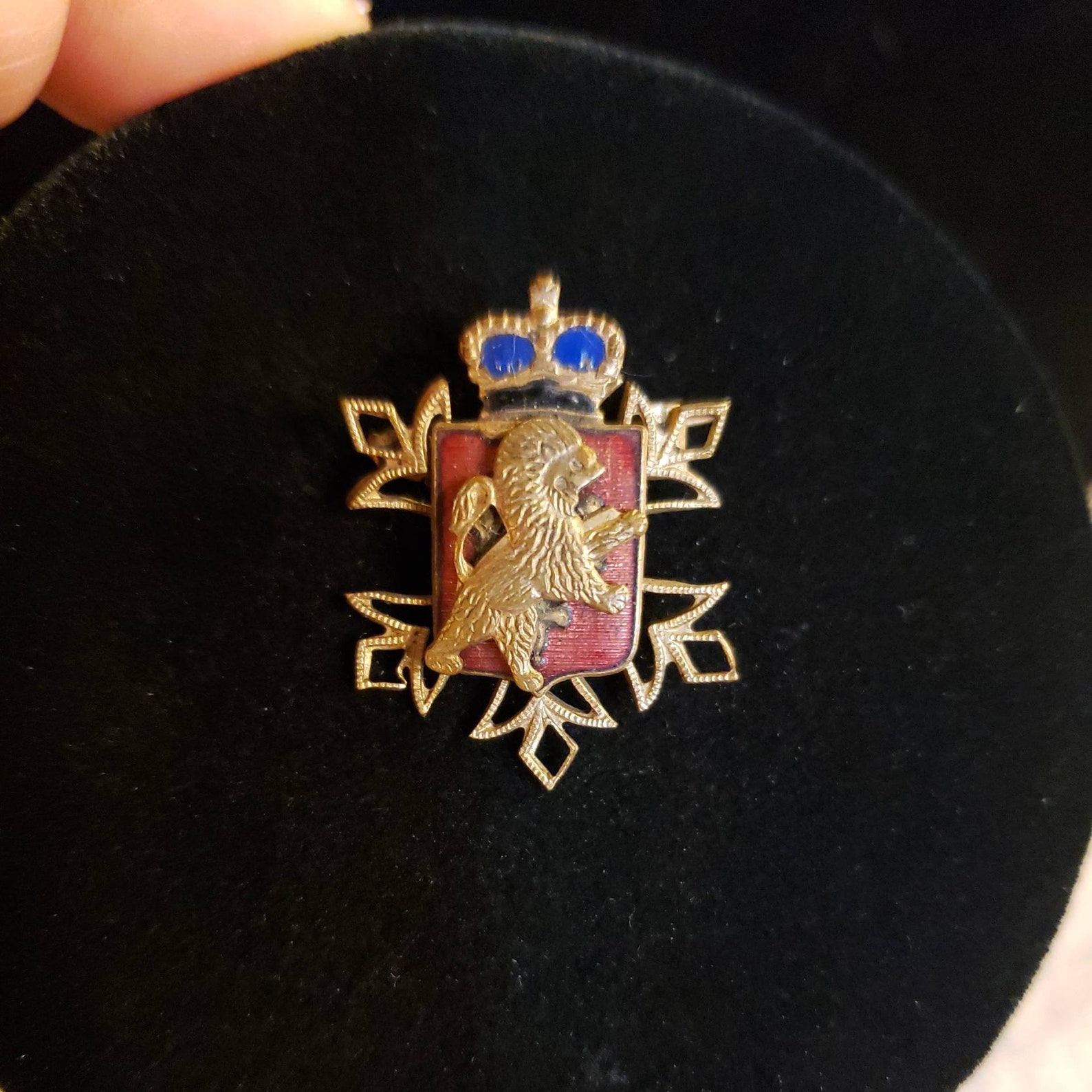 Antique ROYAL COAT Of ARMS Pin Brooch Represents The United Etsy