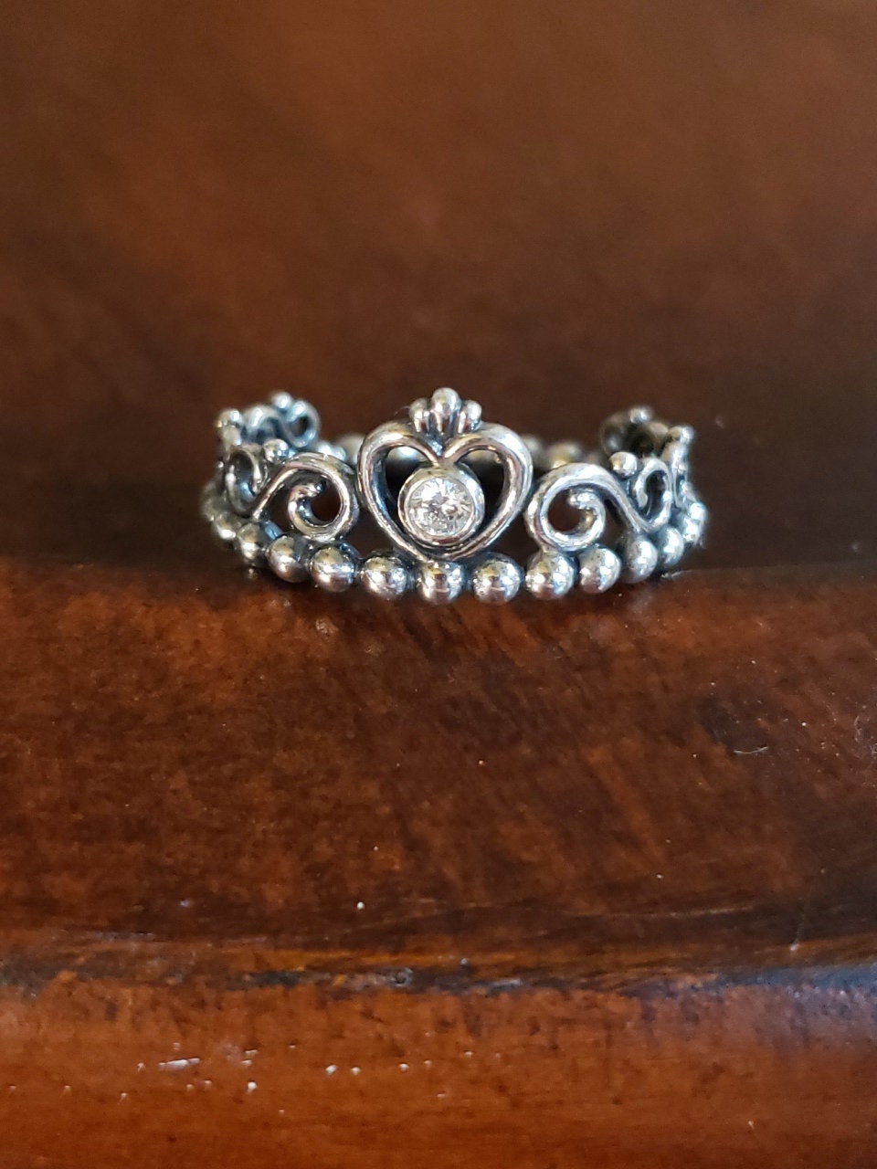 Pandora hearts tiara ring UK size - H/I Pandora... - Depop