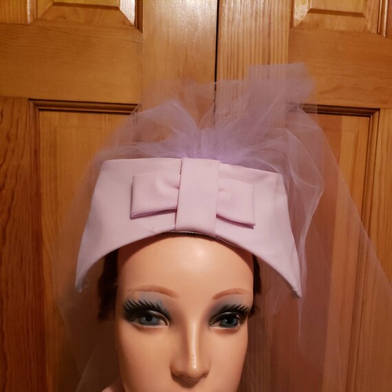 Womens PINK VINTAGE HAT With 3 Veil Layers, Resembles… Gem