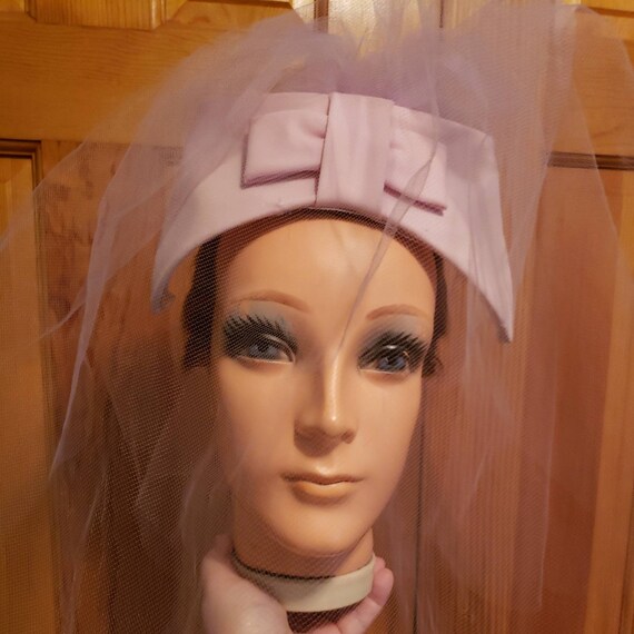 Womens PINK VINTAGE HAT With 3 Veil Layers, Resembles… Gem