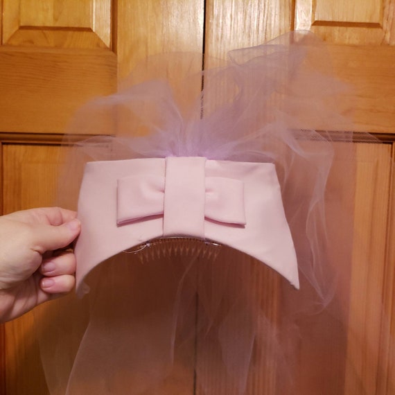 Womens PINK VINTAGE HAT With 3 Veil Layers, Resembles… Gem