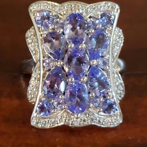 Sterling Silver TANZANITE, IOLITE, & White ZIRCON Ring, Size 6, New From Colleen Lopez Design Collection