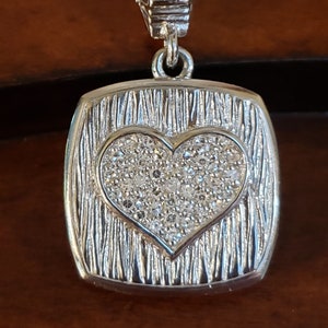 Sterling Silver DIAMOND HEART NECKLACE By Ariva, 18" Chain, Approximately 1/2 Cttw, Fancy Enhancer Clasp Allows It To Be Worn In Many Ways!