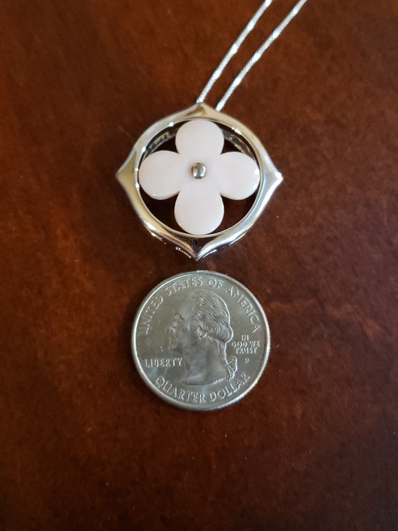 Sterling Silver PINK MOTHER Of PEARL Clover Quatr… - image 7