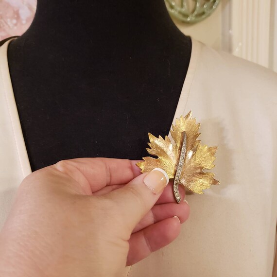 VINTAGE PARKLANE Maple Leaf Pin Brooch, Brushed G… - image 4