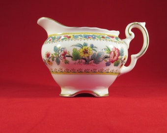 1835 Coalport Adelaide Milk Jug Creamer Pink Antique China Staffordshire