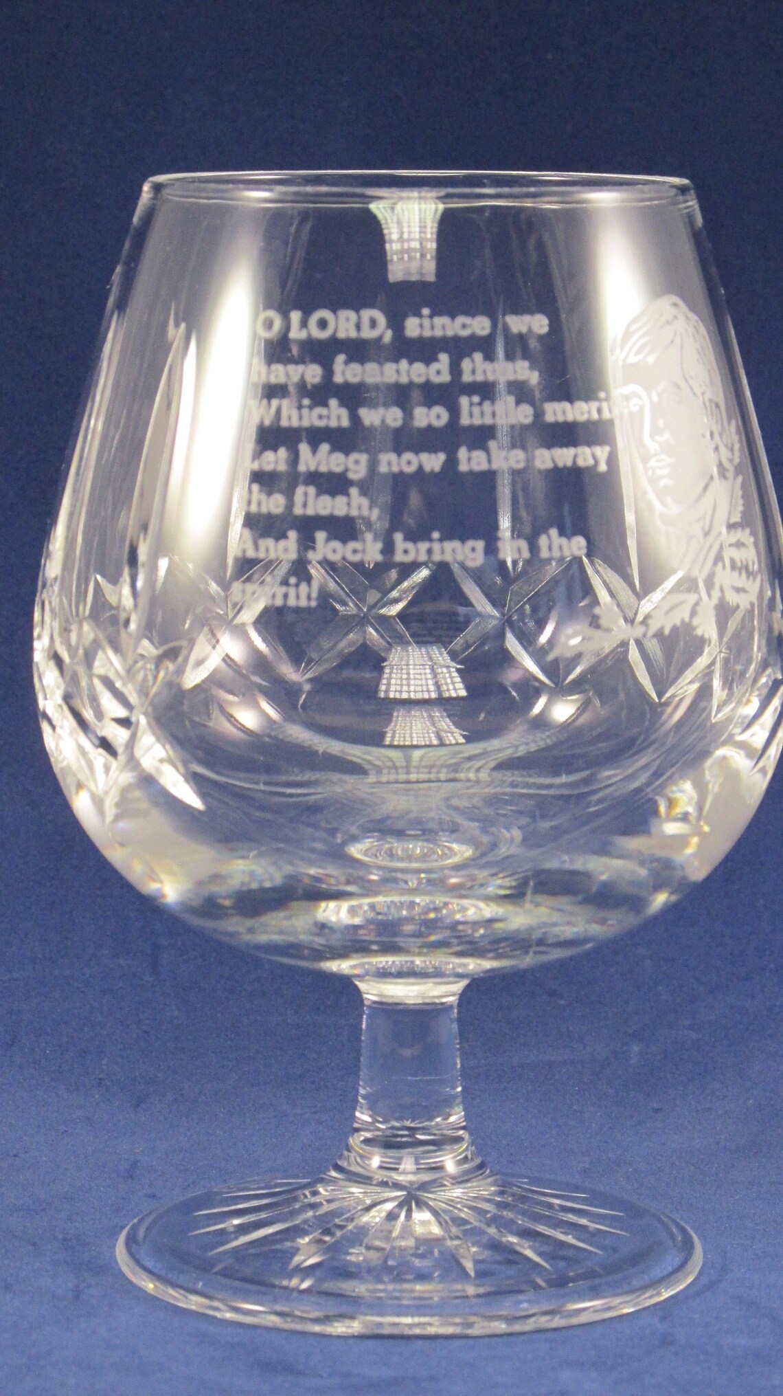 Edinburgh Crystal brandy glass etched with Robert Burns poem & Etsy