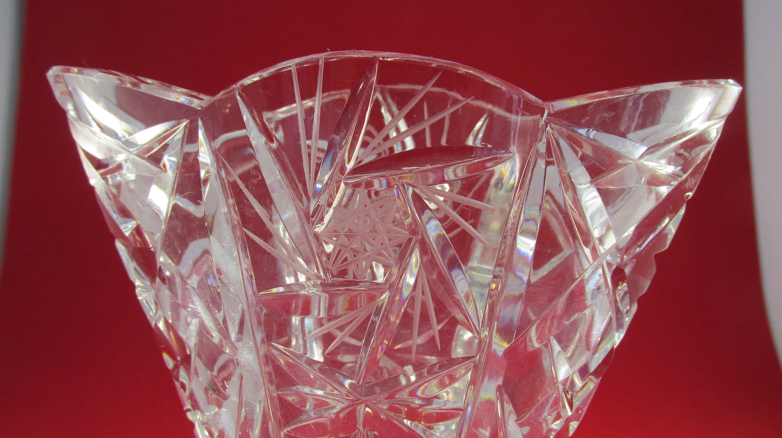 Beautiful Miniature Crystal Fan Shaped Vase Etsy UK