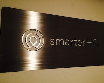 Custom Stainless Steel Metal Business Sign | Office Logo