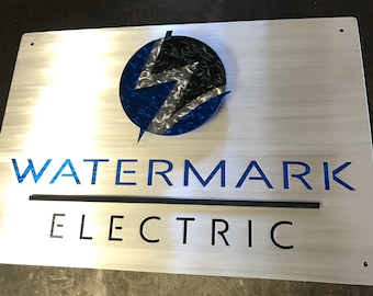 Custom Metal Business Logo Sign | Layered, Modern Office Decor