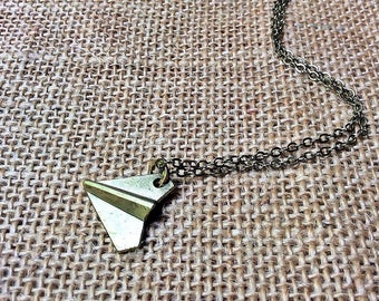 Paper Airplane Necklace | origami charm | T Swift H Styles couple jewelry | 1989 Out of the Woods