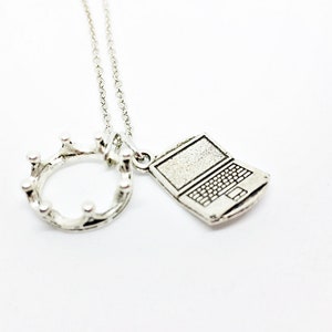 Jughead Jones Necklace | crown and laptop charms