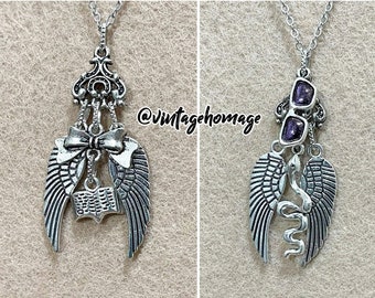Angel and Demon Necklaces | good omens charm | Armageddon jewelry | Ineffable Husbands | Ships Fandom