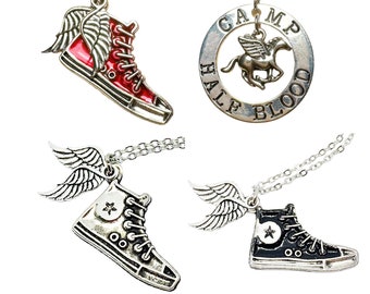 Winged Shoes Necklace | camp gift from God Hermes | flying sneakers charms | demigod half-blood jewelry
