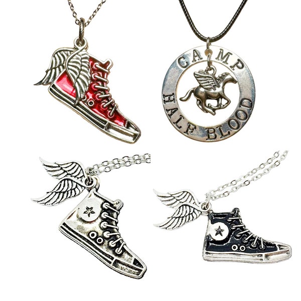 Winged Shoes Necklace | camp gift from God Hermes | flying sneakers charms | demigod half-blood jewelry