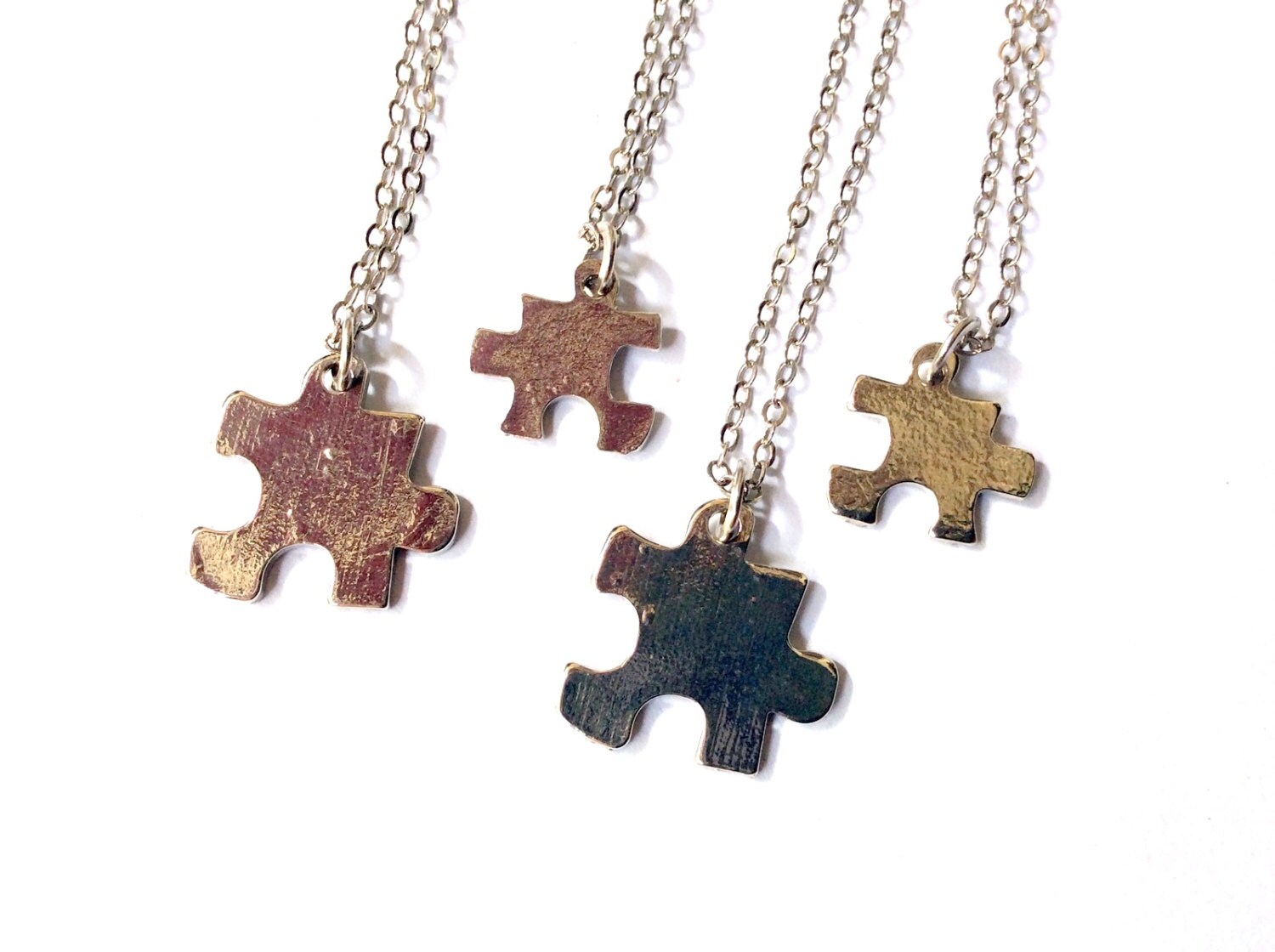 Family Jigsaw Puzzle Piece Necklaces set of 4 necklaces for Etsy