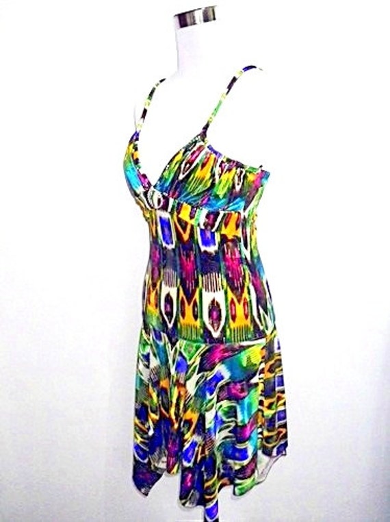 Summer Sale: tribal peacock print drop waist dres… - image 3
