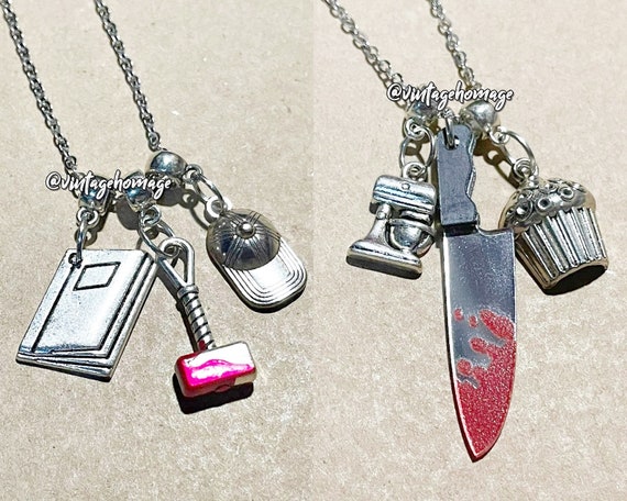 Partners In Crime Necklace | Joe Love You | serial killer bookworm / librarian and baker