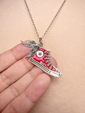 Demigod Necklace | Half Blood Jewelry | Winged Shoes Necklace | Percy flying sneakers charm | Greek God camp gift product logo