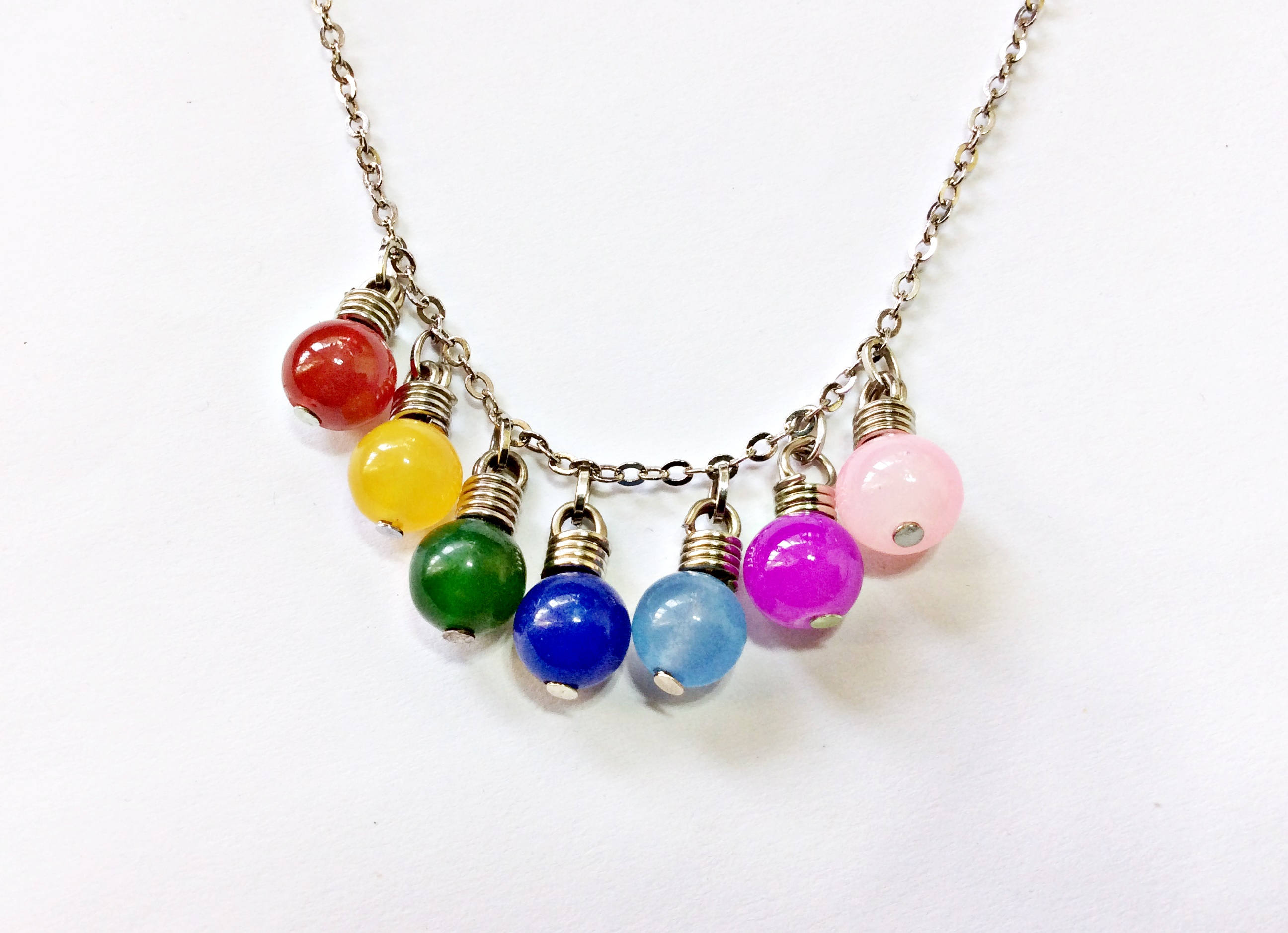 Christmas Lights Necklace Colorful 