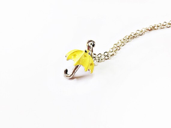 Yellow umbrella necklace sale