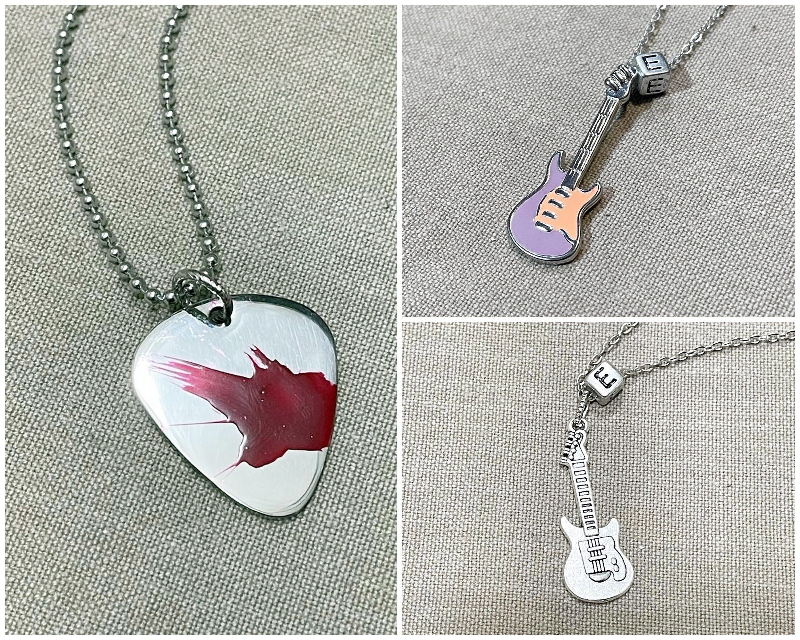 1pc Black Eddie Guitar Pick Shaped Pendant Necklace With Heart Shaped Ruby,  For Men | SHEIN USA