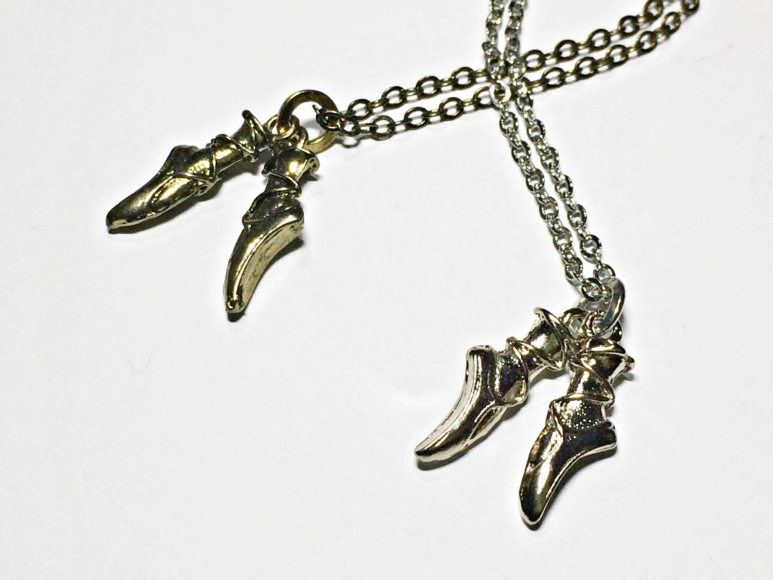 ballet shoes necklace: ballet slippers charm, ballerina themed necklace