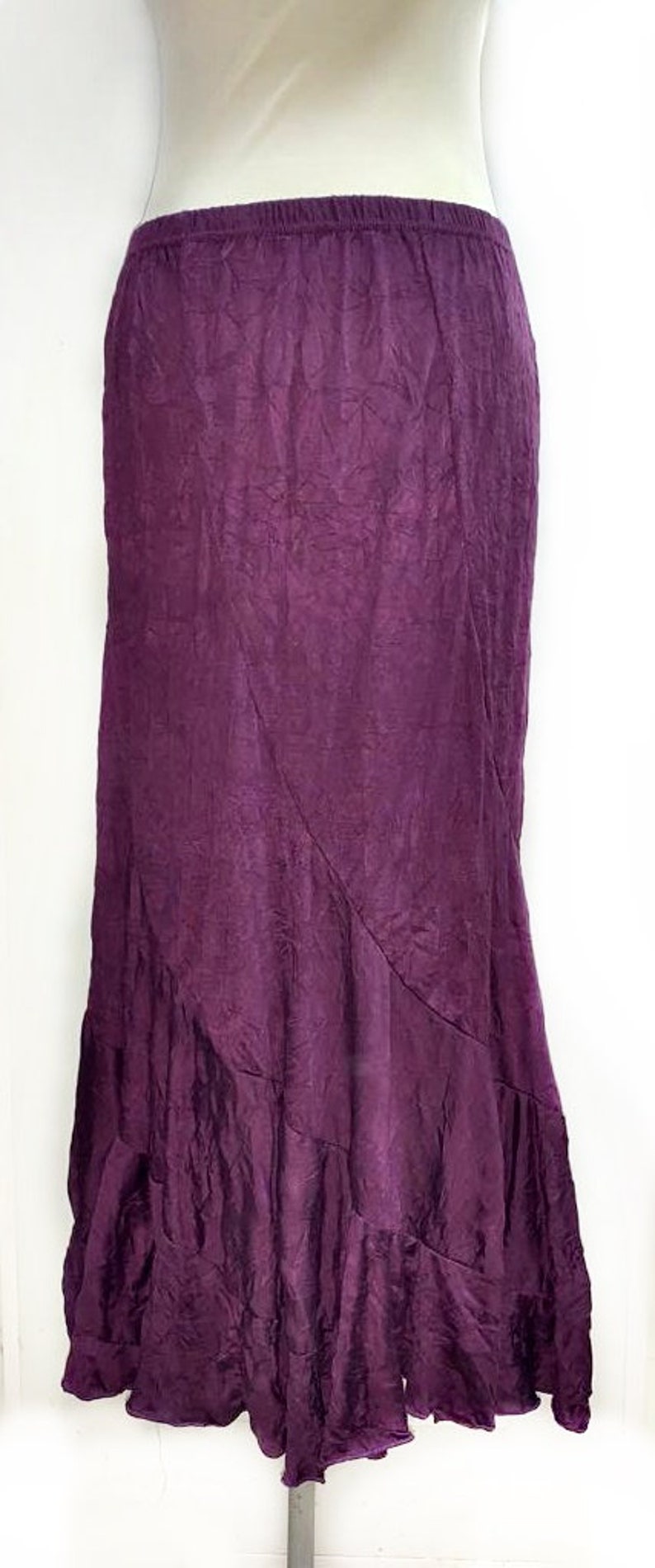 Dark Purple Maxi Skirt eggplant color long tiered Etsy