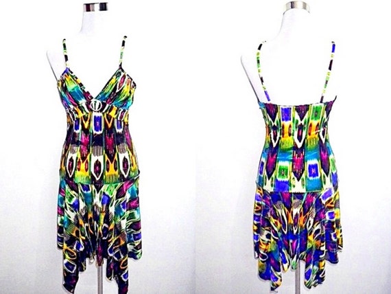 Summer Sale: tribal peacock print drop waist dres… - image 1