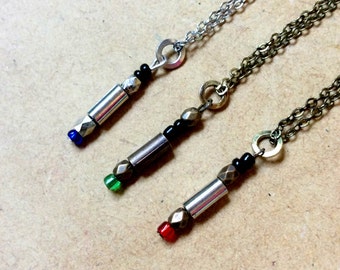 Blue, Green or Red Sonic Screwdriver Necklace Inspired by Doctor Who