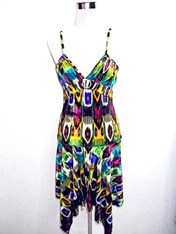 Summer Sale: tribal peacock print drop waist dres… - image 2