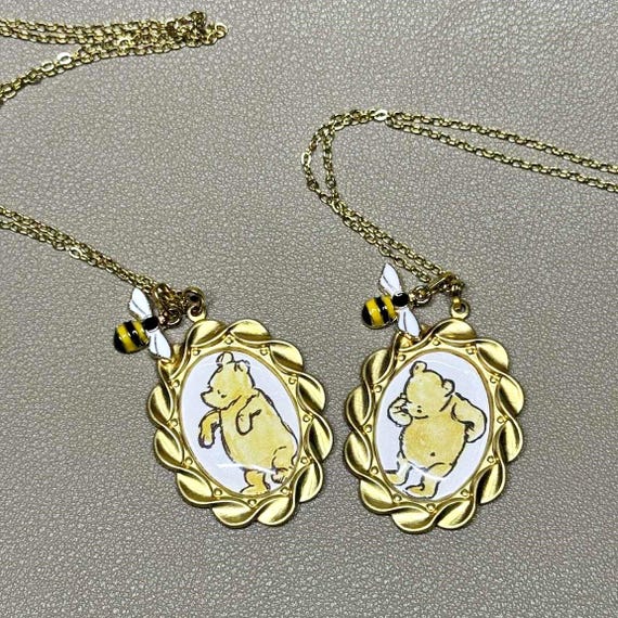 Classic Winnie the Pooh Necklace Upcycled Recycled Children's
