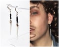 Billy Earrings | silver spikes with black beads | Hargrove things | stranger cosplay costume