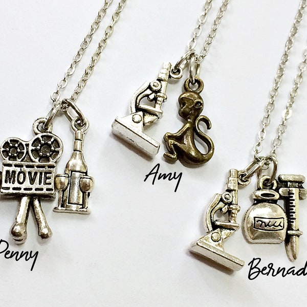 TV Character Necklace | Penny Amy Bernadette | girls of Big Bang Theory