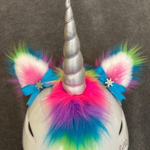 Unicorn Rainbow 3 piece set That sticks on (Your Helmet) ski snowboard bike all hard surfaces. Read description!