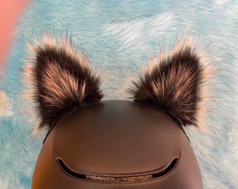 Berg Wolf Ohren schwarz brown.2tone.Das klebt (Dein Helm!) Ski Snowboard Motorrad kinder Erwachsene fast alle Be sicher Be Seen Be Wild !!