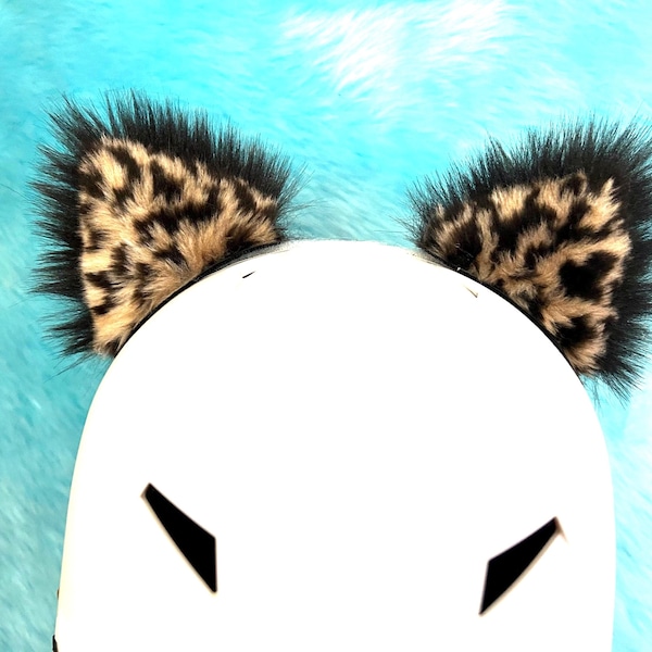 Cat Ears Leopard Helmet Ears. That sticks on your helmet. (Ski bike snowboard motorcycle etc) most any helmet, Be safe Be seen Be Wild!