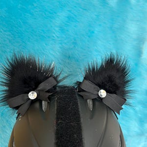 Black cat with jewels for (Your Helmet) ski snowboard, motorcycle skate scooter bike most any helmet. Even headbands!