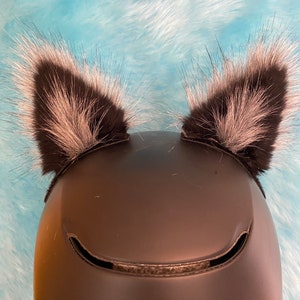 Wolf - husky black gray Ears that sticks on YOUR HELMET most any helmet motorcycle ski snowboard bike scooter go ahead make some smile!