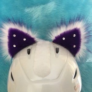 Purple Cat helmet ears Purple,That sticks on (Your Helmet) ski bike snowboard motorcycle scooter skate all Helmets! Read description!