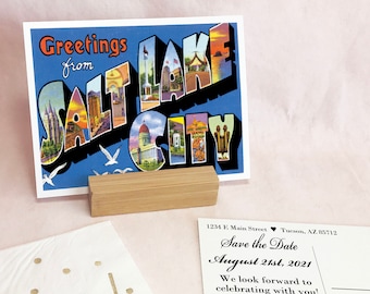 The Deco Carly Square 5.25x5.25 Save the Date