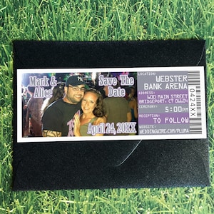 Concert Ticket Save The Date Magnet or Printed Invite, Music Festival Wedding Template, Movie Theme Wedding Ticket Stub with Custom Colors