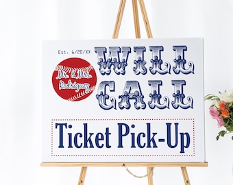 Baseball Wedding Will Call Ticket Pick Up Sign, Boston Find Your Seat Sign, Printable Texas Sports Team Theme Reception Decoration Bundle