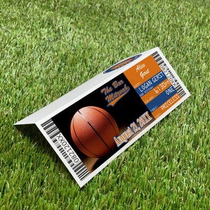 Billet de basket-ball Bar Mitzvah, marque-places pour table avec logo Bat Mitzvah, modèle de plan de table pour le 13e anniversaire sur le thème de New York